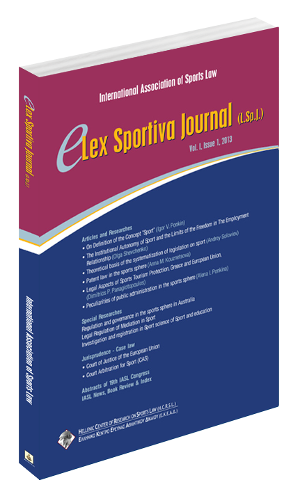 International Association Of Sports Law Sports Law Iasl Journals
